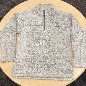 Dylan Light Gray Zip-Up Sherpa Quarter Zip